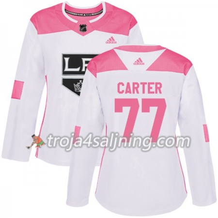 Los Angeles Kings tröja Jeff Carter 77 Vit 2017-2018 Adidas Rosa Fashion Authentic - Dame NHL Tröjor